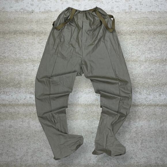 Vintage 90s Military Waders Mens XL Green 100% Polyvinyl Chloride Waterproof - Picture 1 of 9